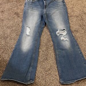 Maurice’s Edgely Distressed Flare Jeans Plus Size Women’s 18